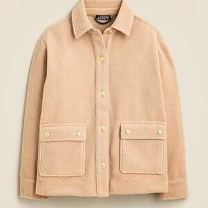 J. Crew | Bouclé Long Sleeve Button Front Shirt Jacket in Sandstone - Size XS
